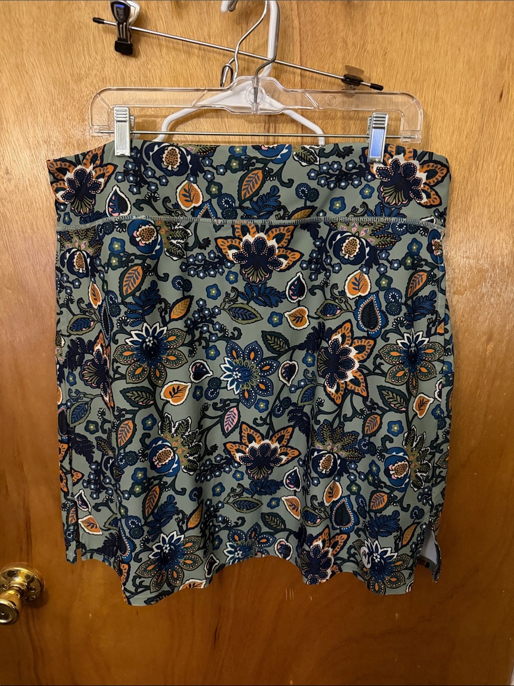 Floral Print Women’s Skort in Sage Green and Navy